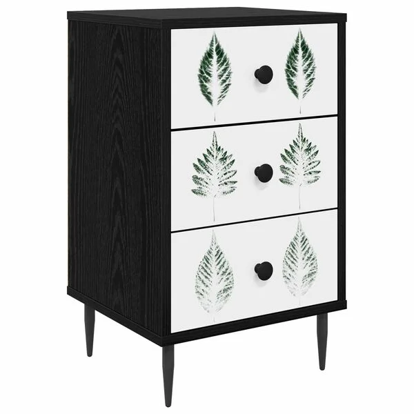 vidaXL Table de chevet HANAU Chêne noir 36 x 33 x 61 cm