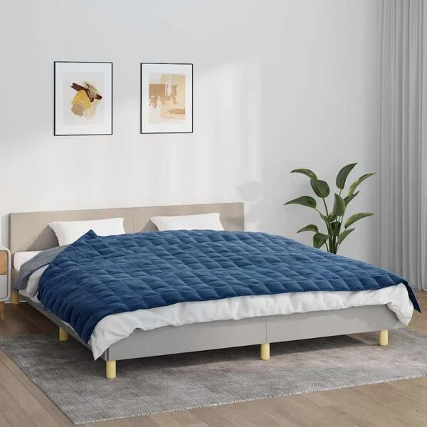vidaXL Couverture lestée Bleu 155x220 cm 11 kg Tissu