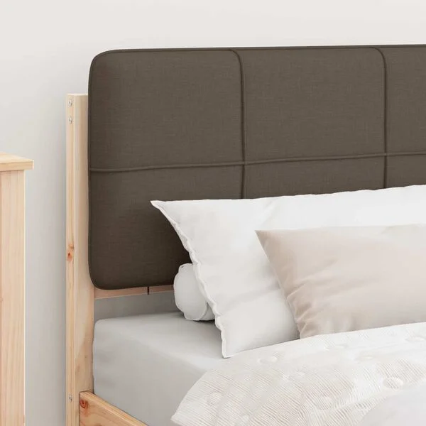 vidaXL Cadre de lit avec tête de lit rembourrée Taupe 80 x 200 cm