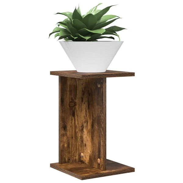 vidaXL Support de Plante Chêne fumé 25 x 25, 5 x 40, 5 cm
