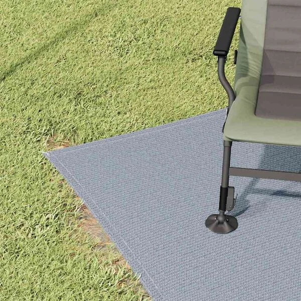 vidaXL Tapis de tente Bleu et gris 300 x 250 cm Polyéthylène