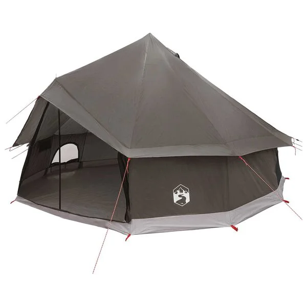 vidaXL Tente Tipi 8 personne Marron Gris Polyester et Acier