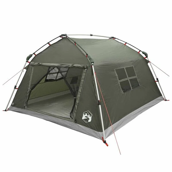 vidaXL Tente instantanée imperméable 4 personne Vert armée