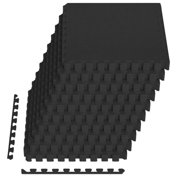 vidaXL Tapis de sol 50 pc Noir 18 m² Mousse EVA