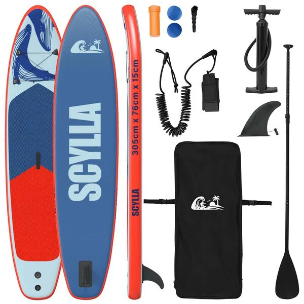 vidaXL Planche à pagaie gonflable SCYLLA 305 x 76 x 15 cm Bleu