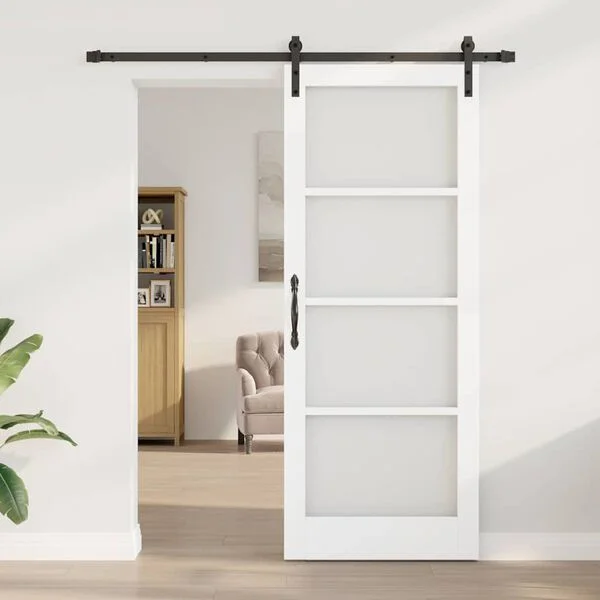 vidaXL Porte coulissante ORKDAL Blanc et Noir 83 x 211 cm