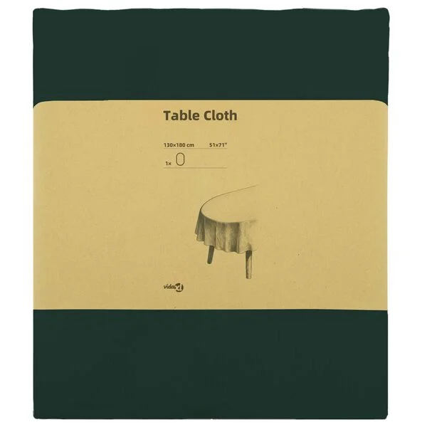 vidaXL Tissu de Table ovale Vert foncé 130 x 180 cm Polyester