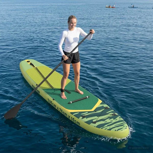 vidaXL Planche de SUP avec siège 2-en-1 POSEIDON 335 x 76 x 15 cm Vert