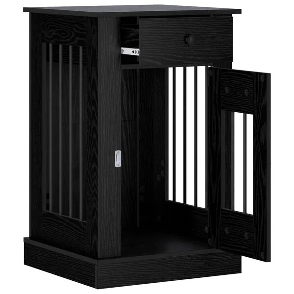 vidaXL Meuble de cage pour chien Chêne noir 50 x 47, 5 x 80 cm