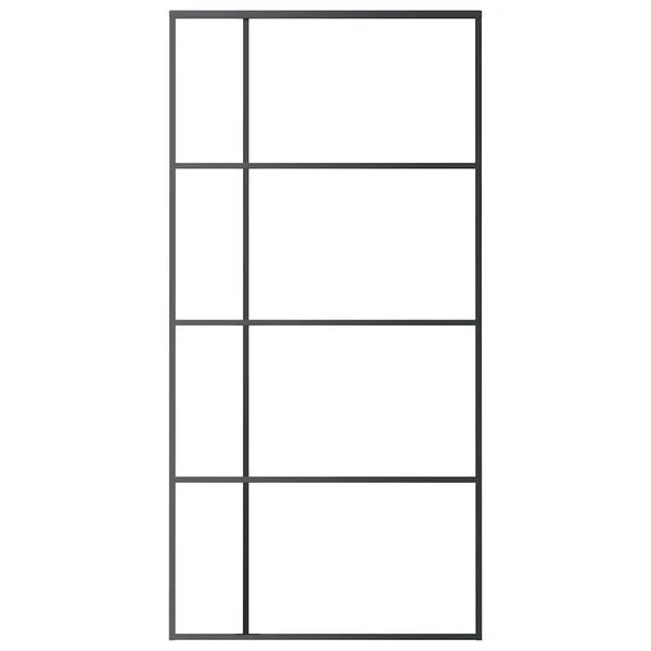 vidaXL Porte coulissante Verre ESG dépoli aluminium 102, 5x205 cm Noir