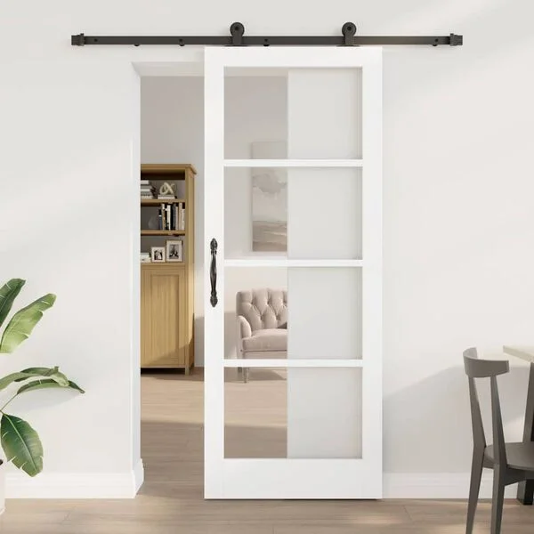 vidaXL Porte coulissante ORKDAL 83 x 211 cm Blanc et noir