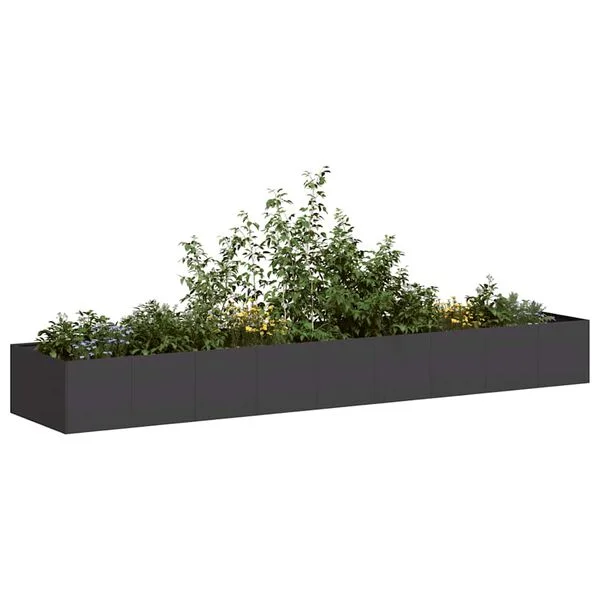 vidaXL Jardinière noir 360x80x40 cm acier