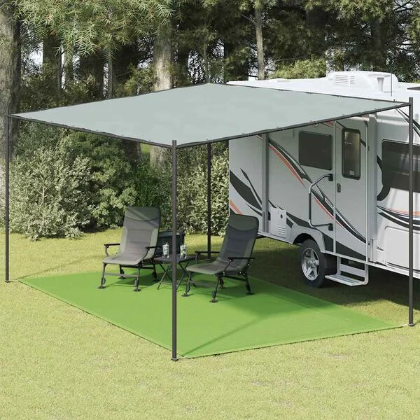 vidaXL Tapis de tente vert clair 300x500 cm PEHD