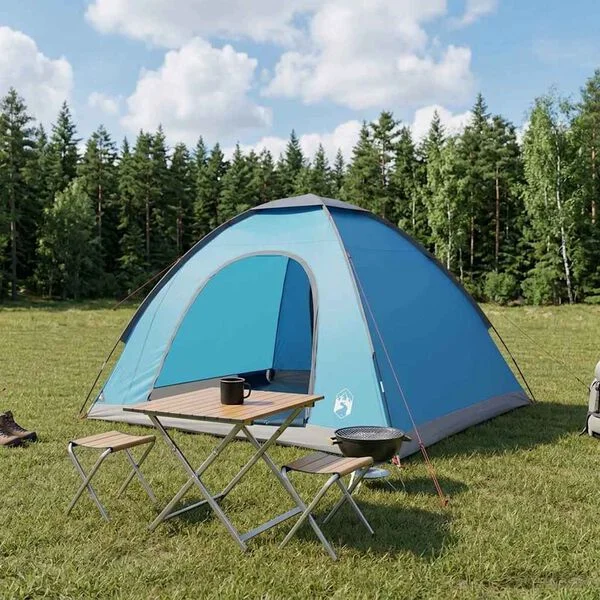vidaXL Tente de camping 4 personne Bleu