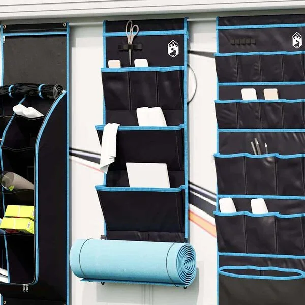 vidaXL Sac de rangement avec stockage Noir et Bleu 91 x 47, 5 cm oxford