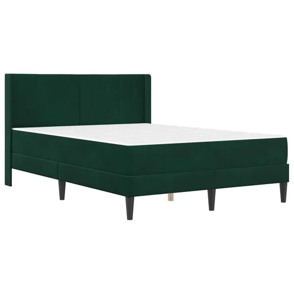 vidaXL Cadre de lit avec matelas Vert foncé 160 x 200 cm Velours